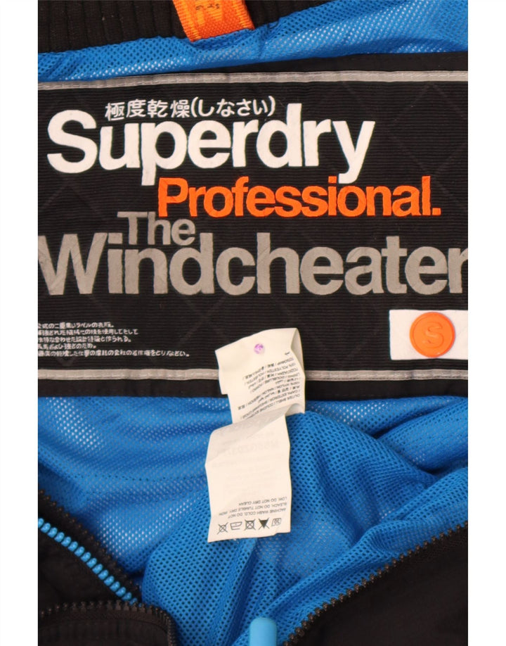 Męska kurtka wiatrówka Superdry The Windcheater UK 36, mały czarny nylon