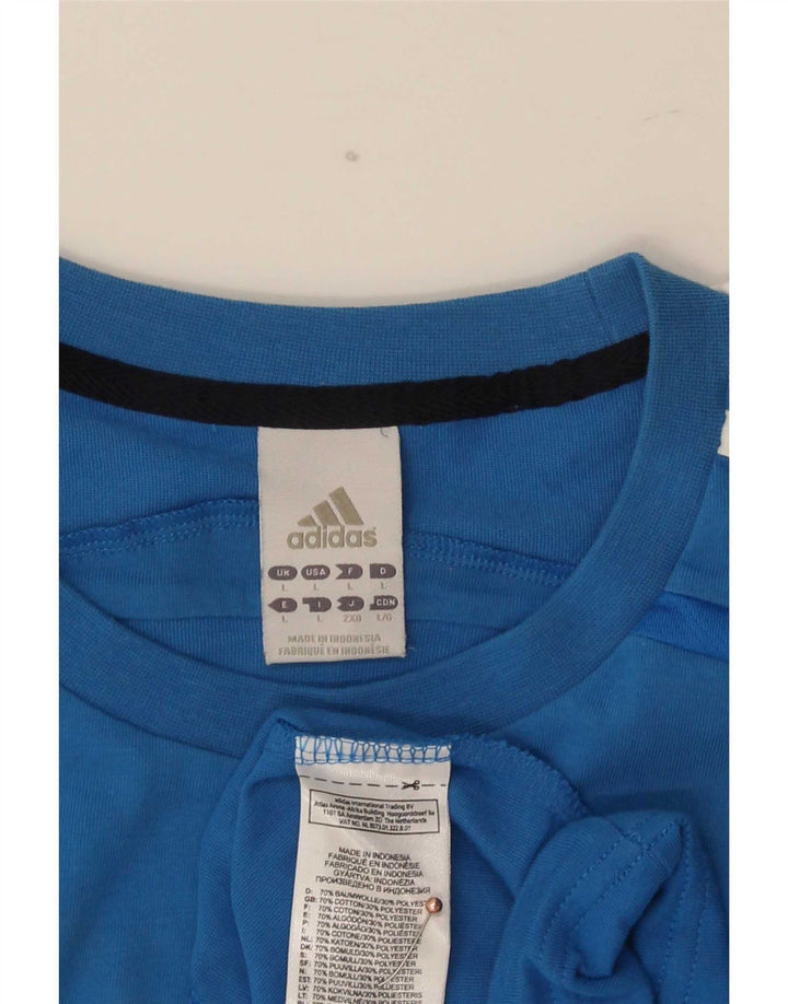 Adidas Męska kamizelka Climalite Top, duża niebieska bawełna z blokami kolorów