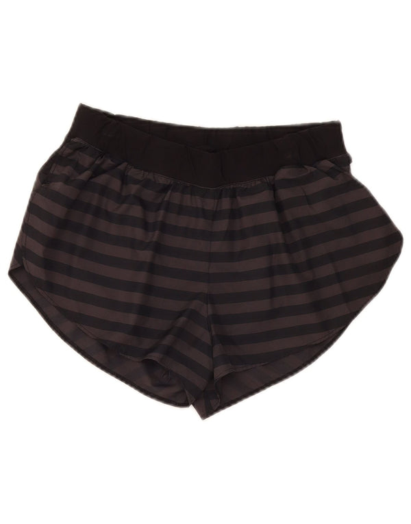Damskie spodenki sportowe Adidas Loose Fit UK 8 w małe szare paski z poliestru