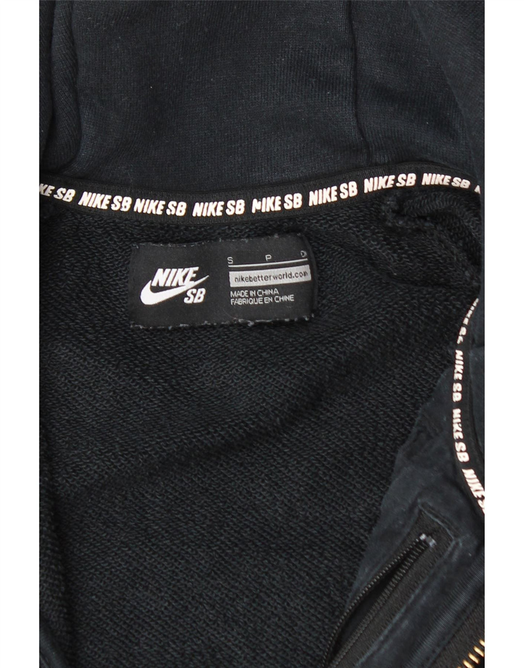 Męski sweter z kapturem i zamkiem NIKE, mały, czarny, bawełniany