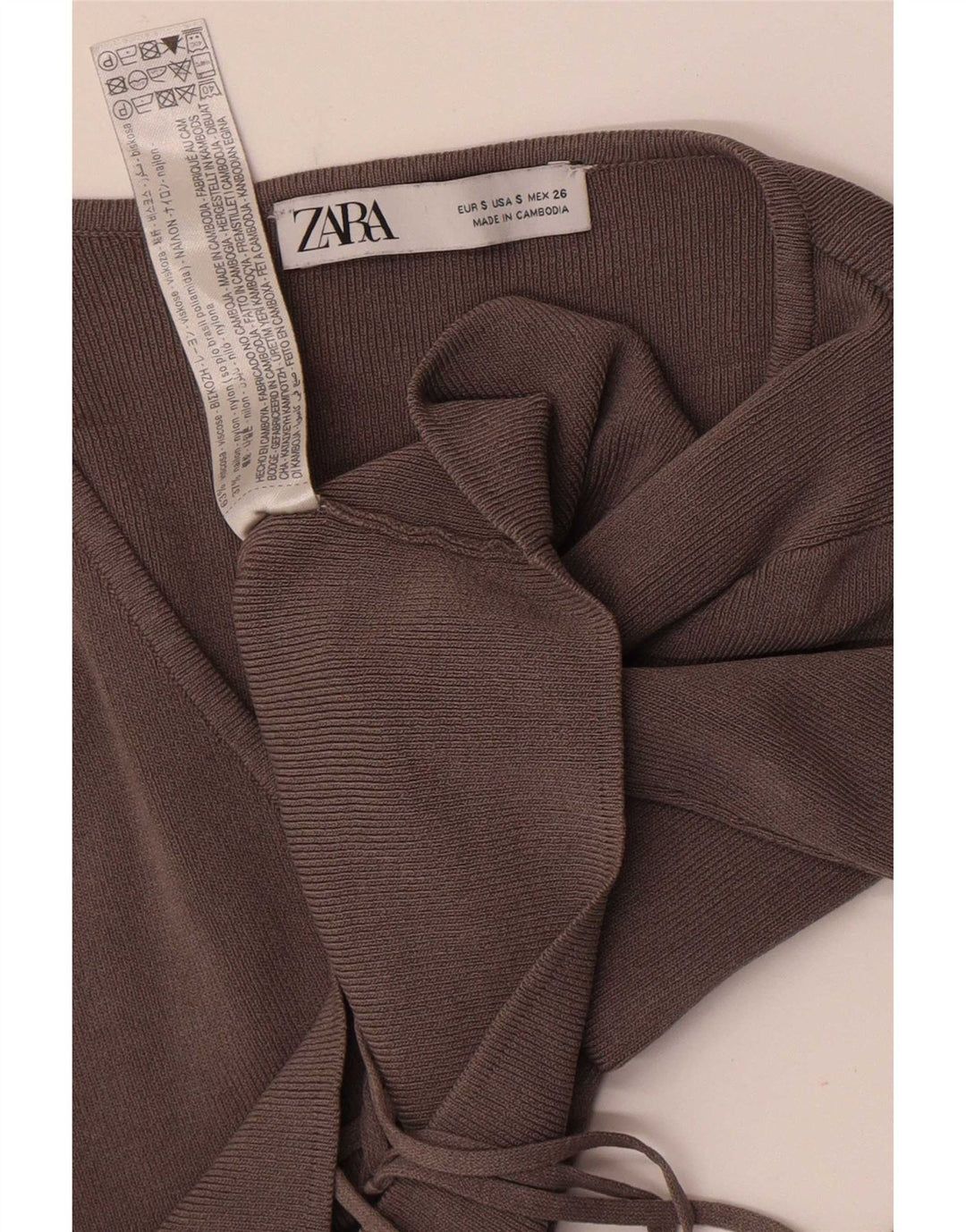 Damski krótki kardigan Zara UK 8 Small, szara wiskoza