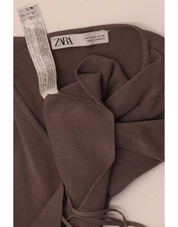 Damski krótki kardigan Zara UK 8 Small, szara wiskoza