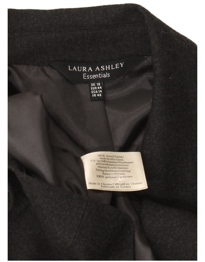 Damska marynarka zapinana na 1 guzik Laura Ashley UK 18 XL Szara wełna