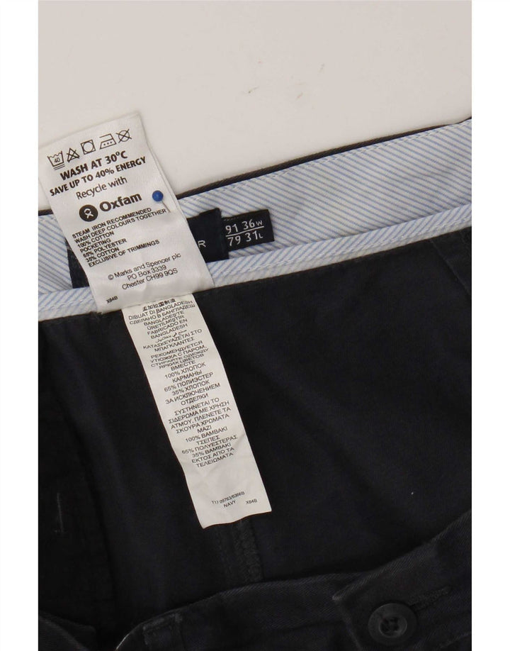 Męskie spodnie chino Marks & Spencer Blue Harbor Straight W36 L31 granatowe