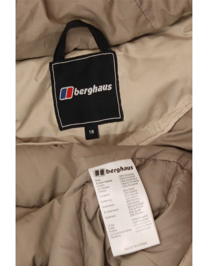 Berghaus damska ocieplana kurtka z kapturem UK 18 XL beżowa poliester
