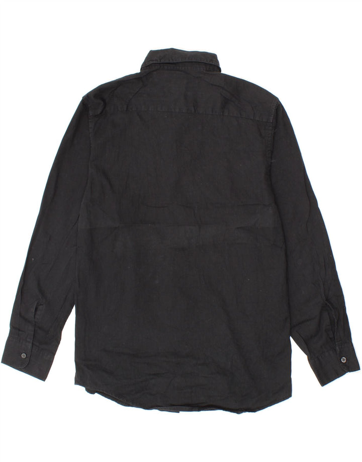 CHAPS Boys Shirt 14-15 Years Large Black Pinstripe Cotton Vintage Chaps and Second-Hand Chaps from Messina Hembry 