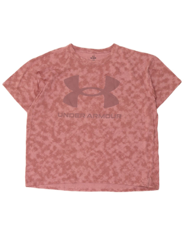 Damska koszulka z grafiką Under Armour Top UK 18 XL, różowa, bawełniana Tie Dye