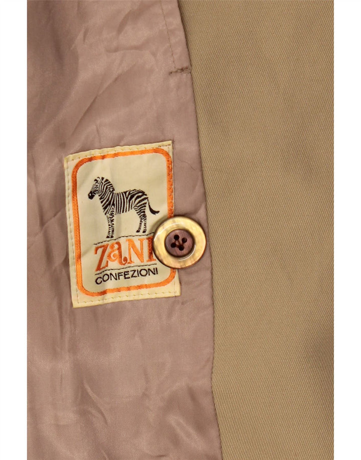 Vintage męski płaszcz dwurzędowy UK 36 Small Beige