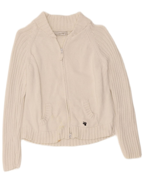 Zara Damski sweter Trafaluc Crop Full Zip Cardigan UK 14 Large White