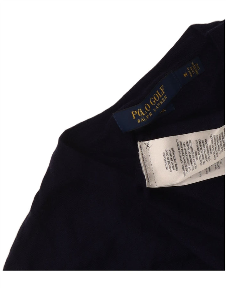 Sweter damski Polo Ralph Lauren z dekoltem w kształcie litery V, UK 12, średni granatowy wełniany