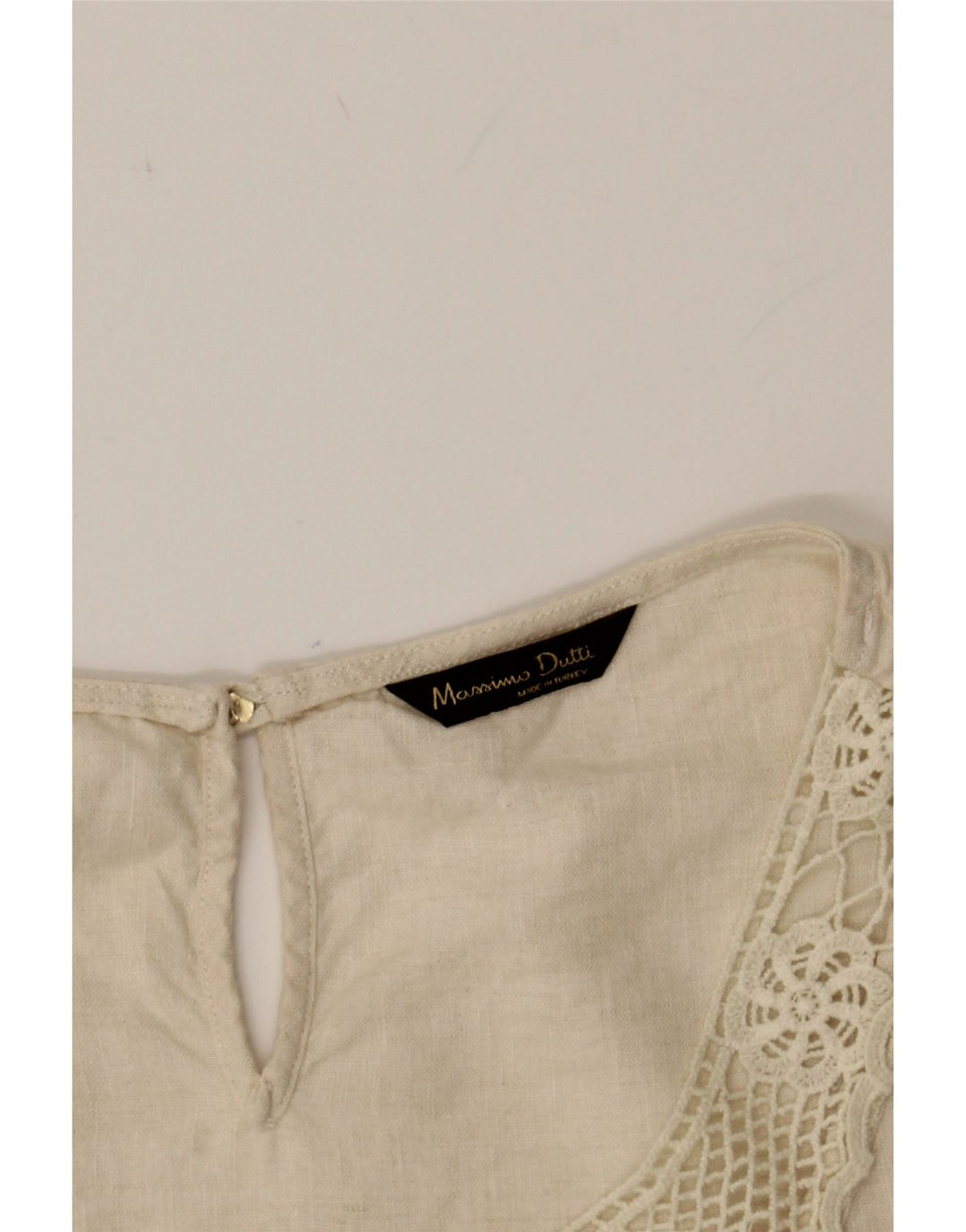 MASSIMO DUTTI Womens 3/4 Sleeve Shift Dress UK 12 Medium Off White Vintage Massimo Dutti and Second-Hand Massimo Dutti from Messina Hembry 