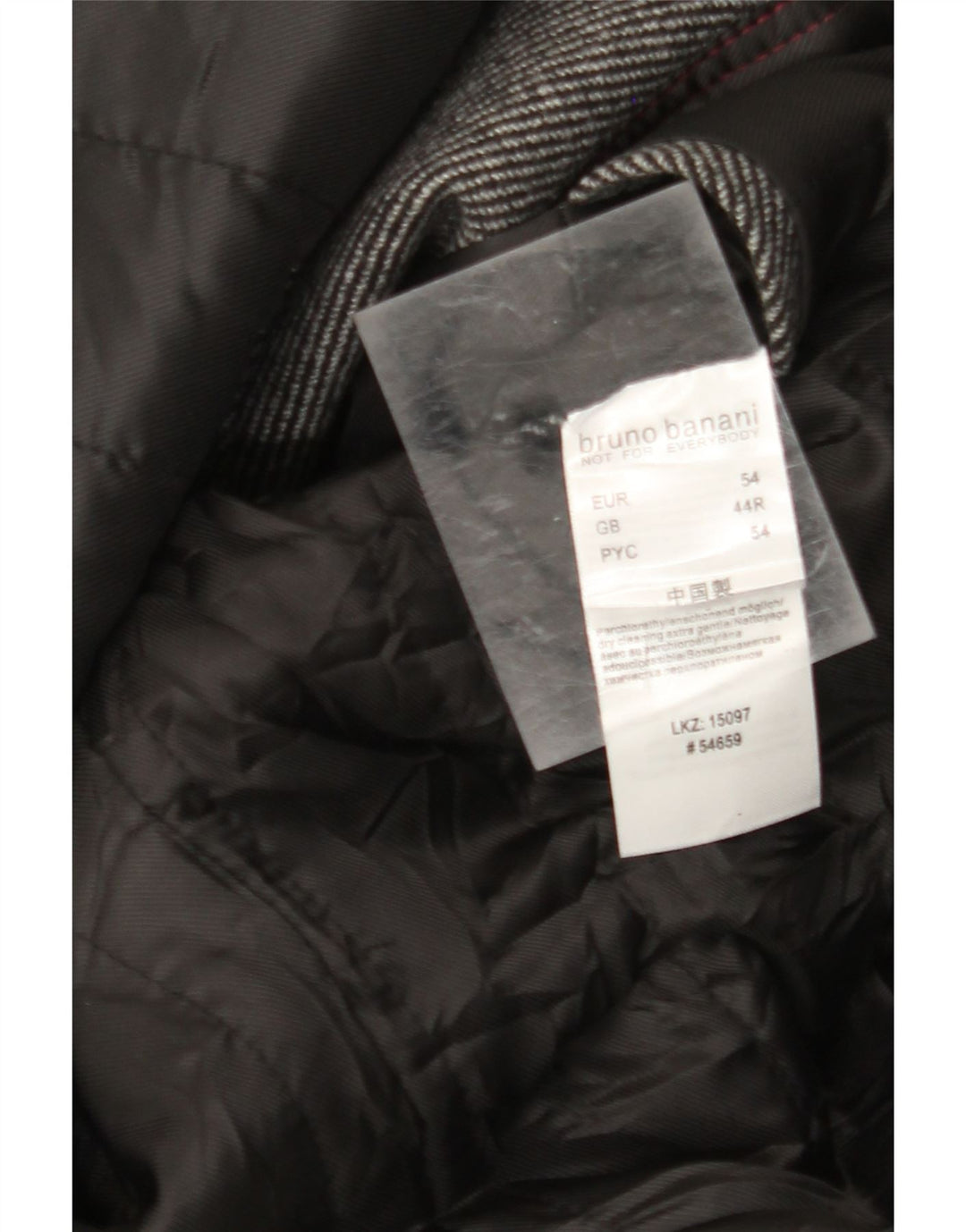 Płaszcz męski Bruno Banani UK 44 2XL Szara wełna w prążki