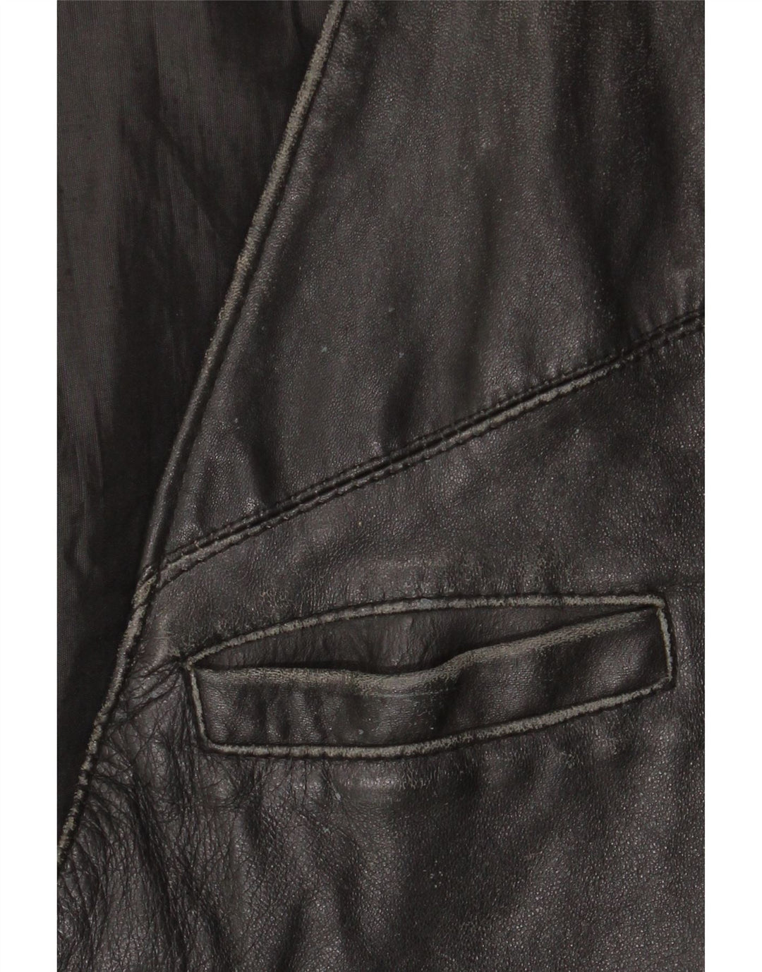 VINTAGE Męska kamizelka skórzana IT 52 duża czarna skóra