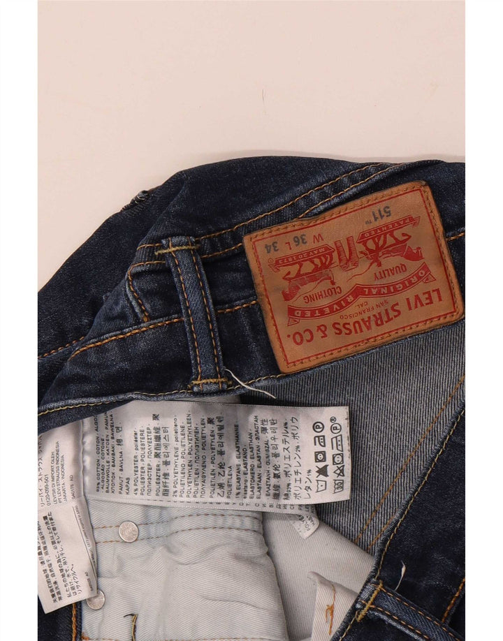 Męskie jeansy Levi's 511 Slim W36 L34 Granatowa bawełna