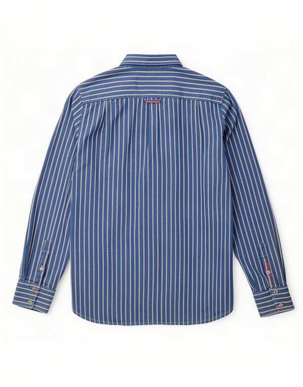 Koszula męska Superdry 2XL, niebieska, bawełniana w prążki