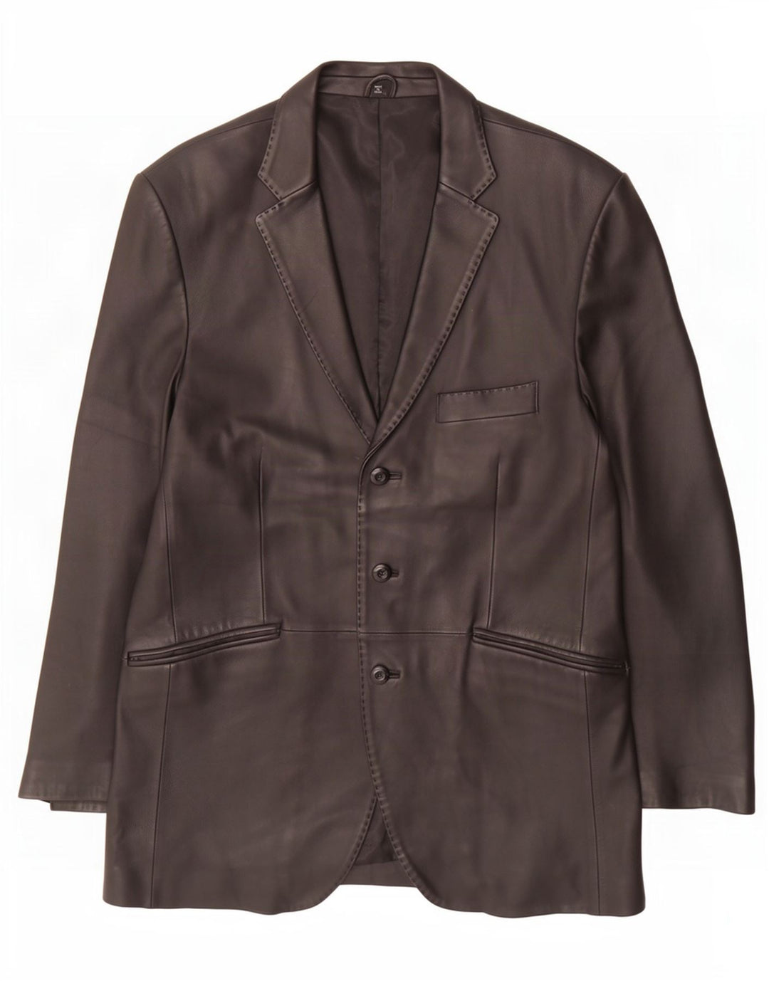 Ben Sherman Męska skórzana marynarka zapinana na 3 guziki UK 40, duża czarna