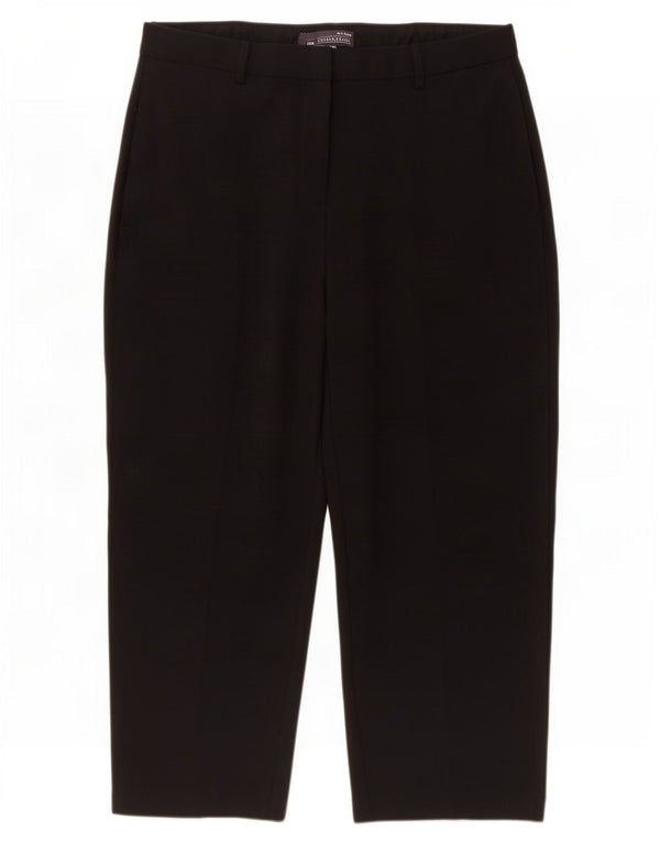 Marks & Spencer Damskie spodnie capri z wysokim stanem UK 14, duże, W32 L23, czarne
