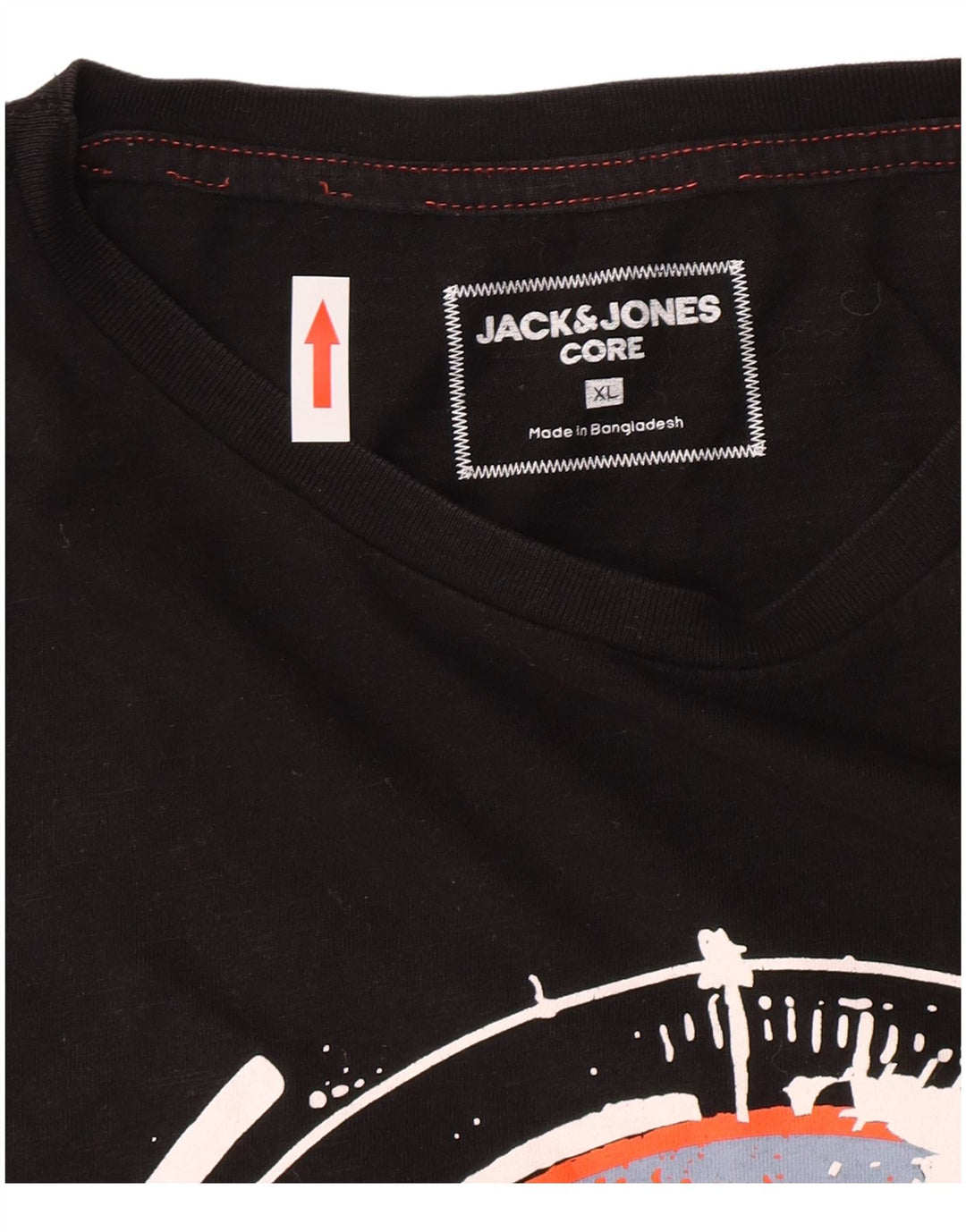 Męski T-shirt z grafiką Jack & Jones, XL, czarny