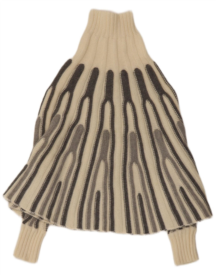 Damski sweter poncho VINTAGE UK 12 w średnie białe paski