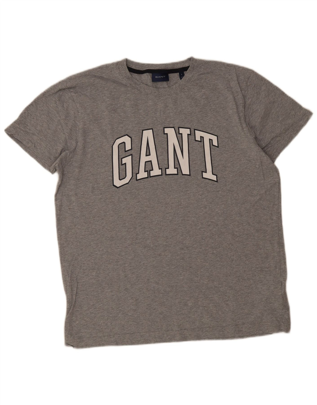 Męski T-shirt z grafiką Gant, duży, szary, bawełniany