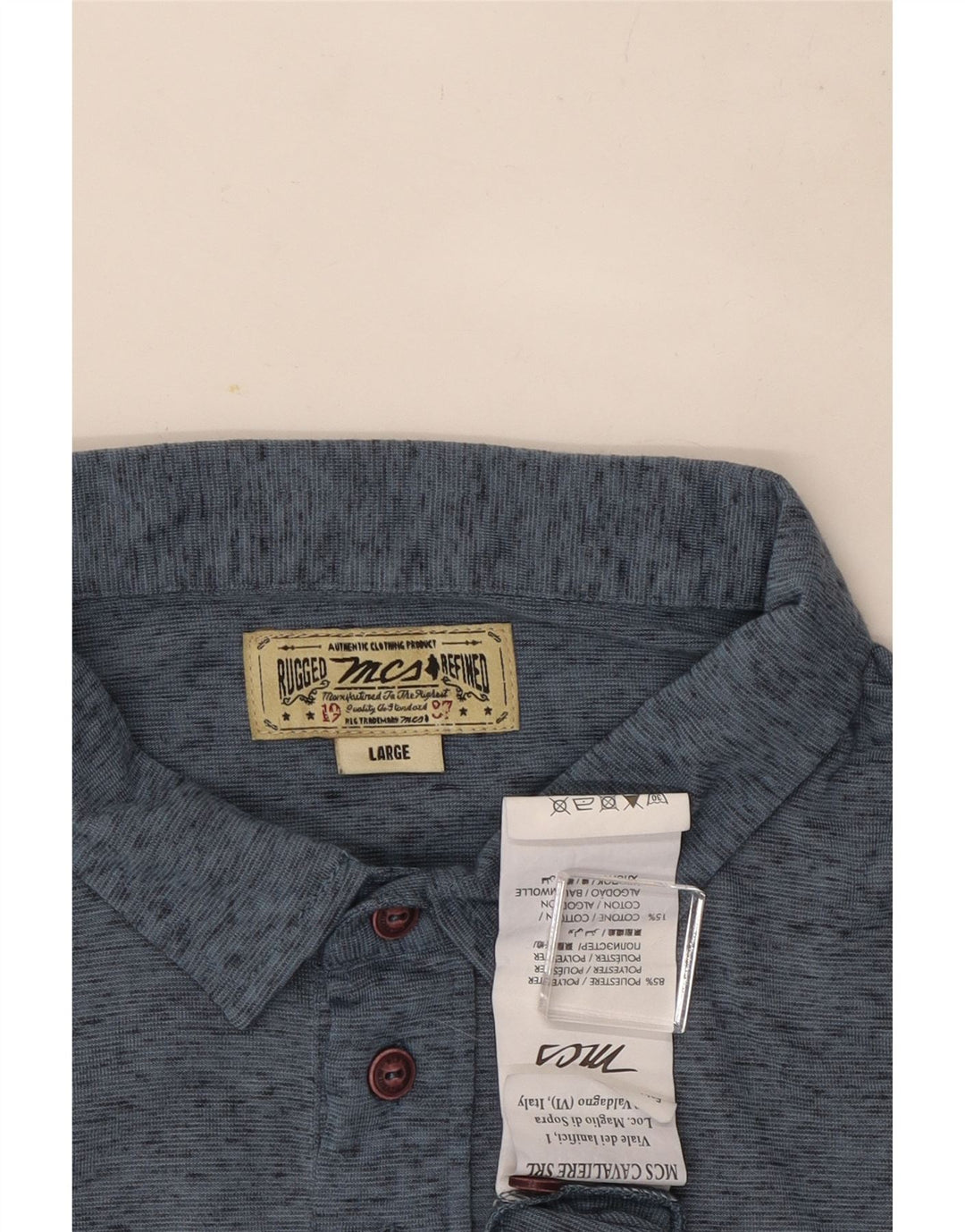 Męska koszulka polo Marlboro Classics, duża, niebieska, nakrapiana, poliester