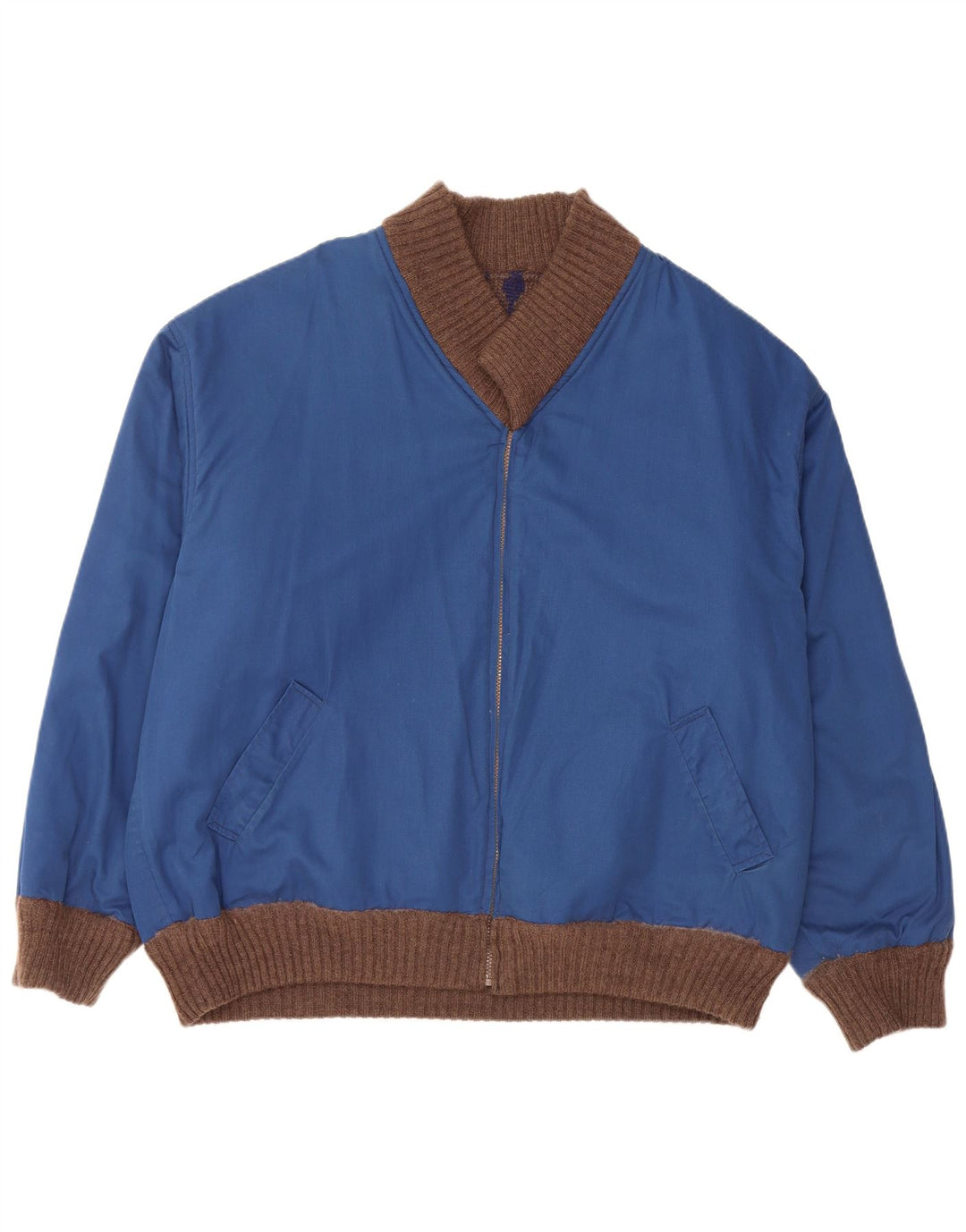 Dwustronny męski sweter VINTAGE XL brązowy Fair Isle