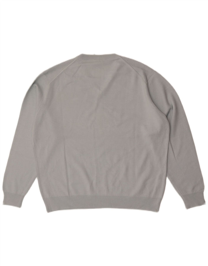 Lacoste Męski sweter z dekoltem w kształcie litery V, rozmiar 6 XL, niebieska wełna