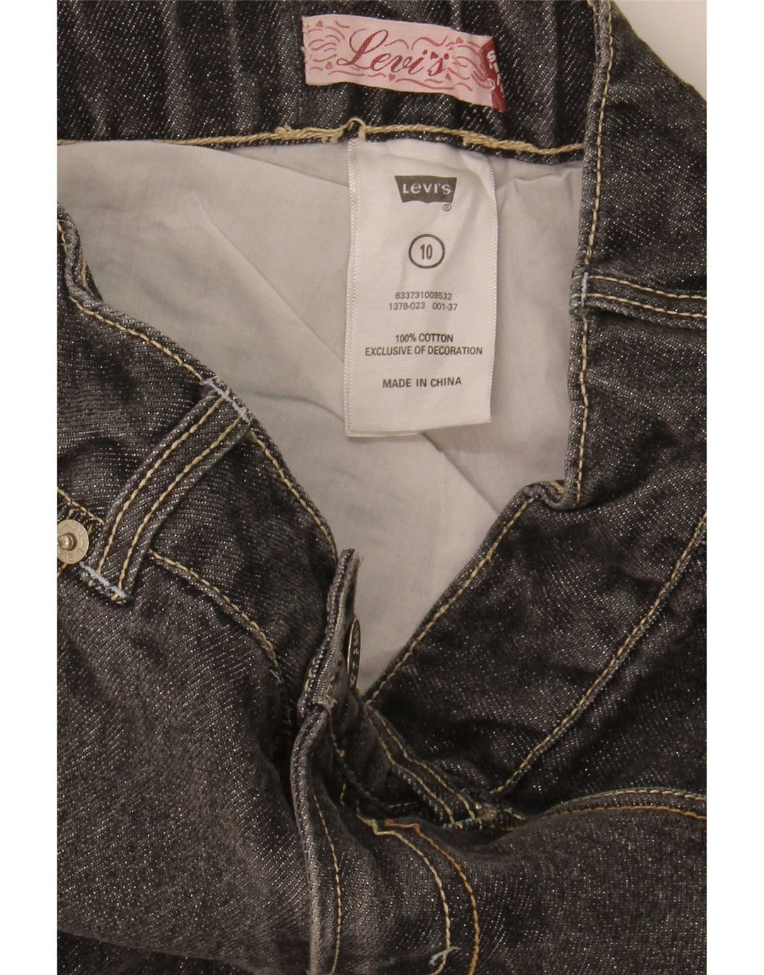 Spodenki dżinsowe Levi's dla dziewcząt 9-10 lat W24, szara bawełna