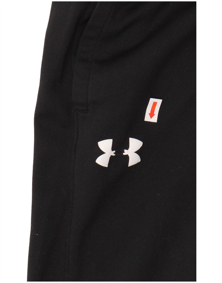 UNDER ARMOUR Boys Fitted Tracksuit Trousers 9-10 Years Medium Black