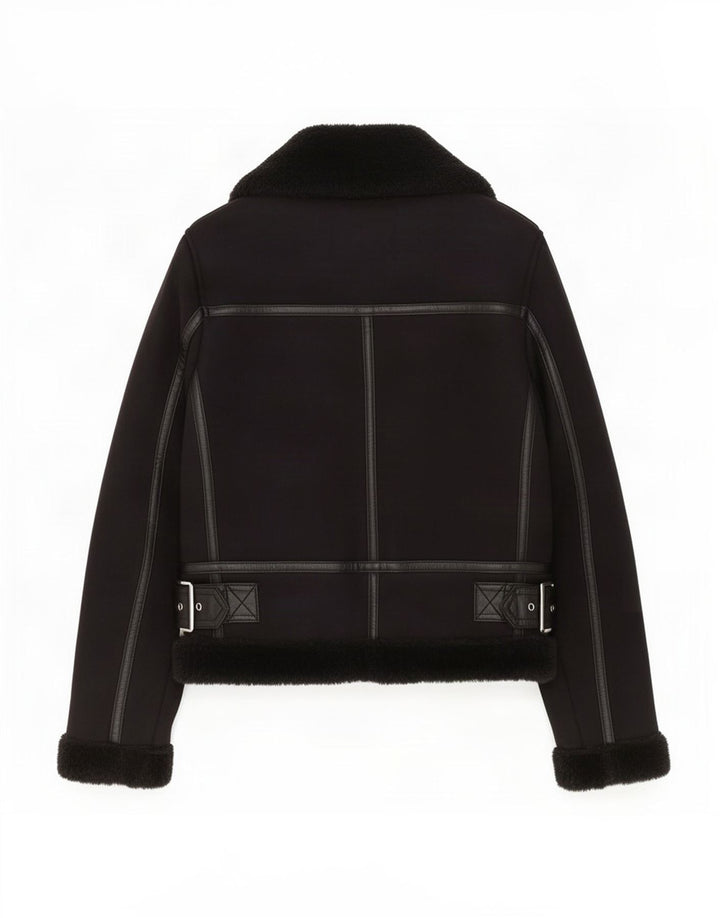 Kurtka damska Zara Sherpa UK 6 XS, czarna, poliestrowa