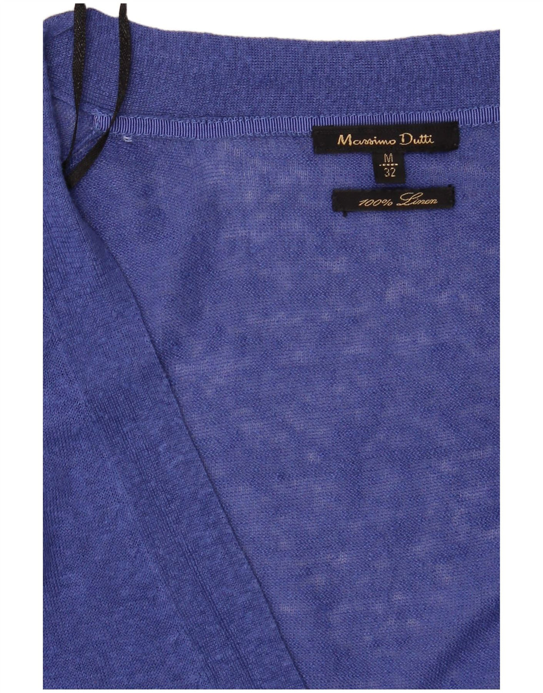 Damski sweter rozpinany Massimo Dutti UK 12 Średni niebieski lniany