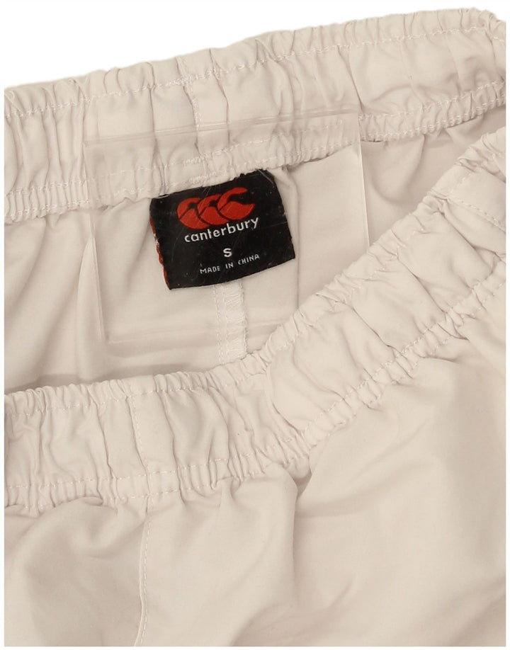 Męskie spodenki sportowe Canterbury z grafiką, małe, białe, poliestrowe