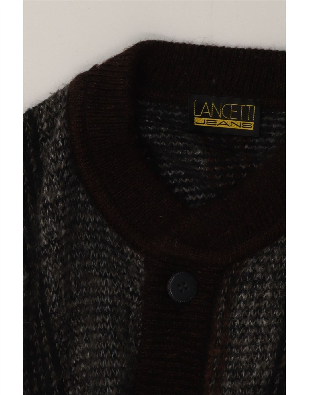 Męski sweter rozpinany Lancetti w średnie szare paski