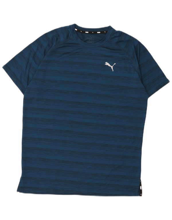 Męski T-shirt PUMA Top, duży, granatowy w paski