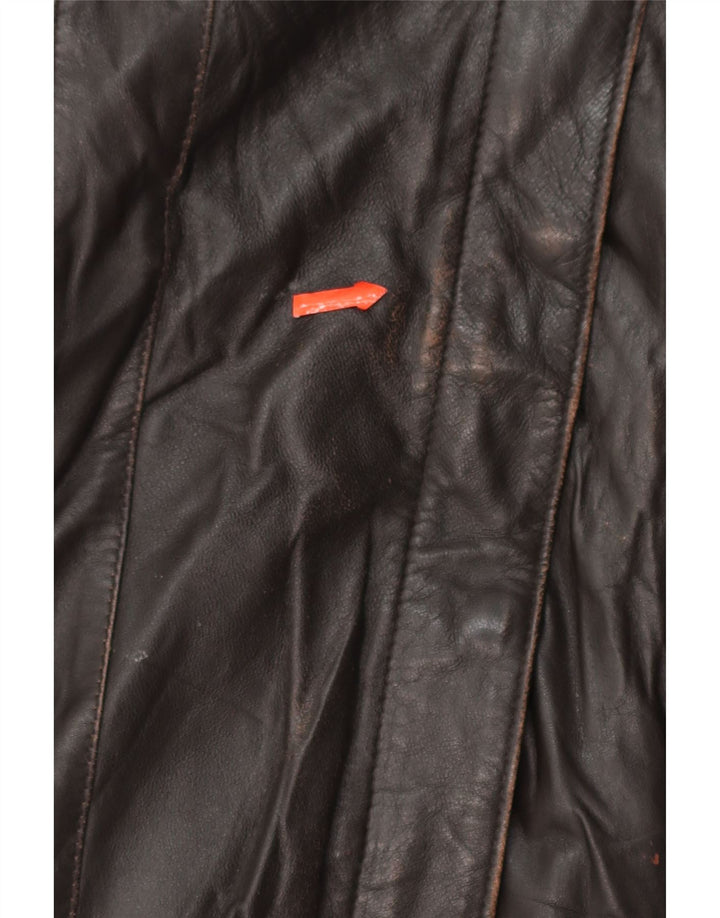 IANNALFO & SGARIGLIA Mens Leather Jacket IT 50 Large Brown Leather Vintage Iannalfo & Sgariglia and Second-Hand Iannalfo & Sgariglia from Messina Hembry 