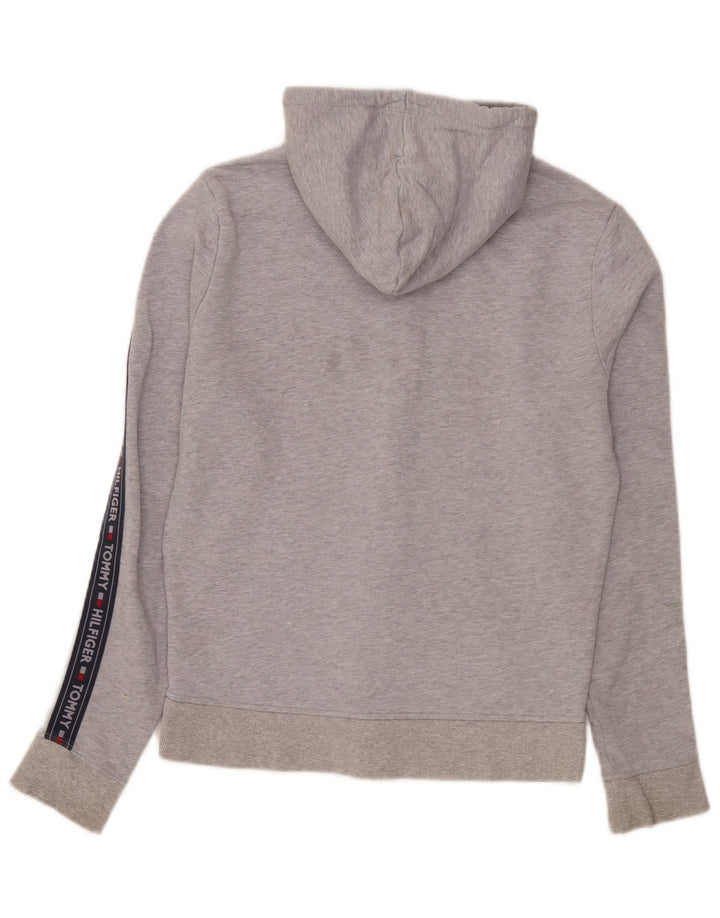 Męski sweter z kapturem i zamkiem błyskawicznym Tommy Hilfiger w kolorze średnioszarym