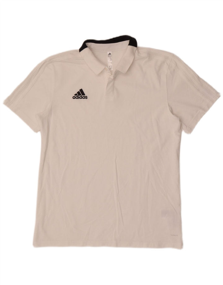 Męska koszulka polo Adidas, duża, biała, bawełniana