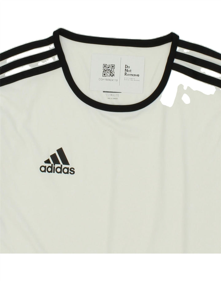 ADIDAS Mens Climalite T-Shirt Top Small White Colourblock Polyester Vintage Adidas and Second-Hand Adidas from Messina Hembry 