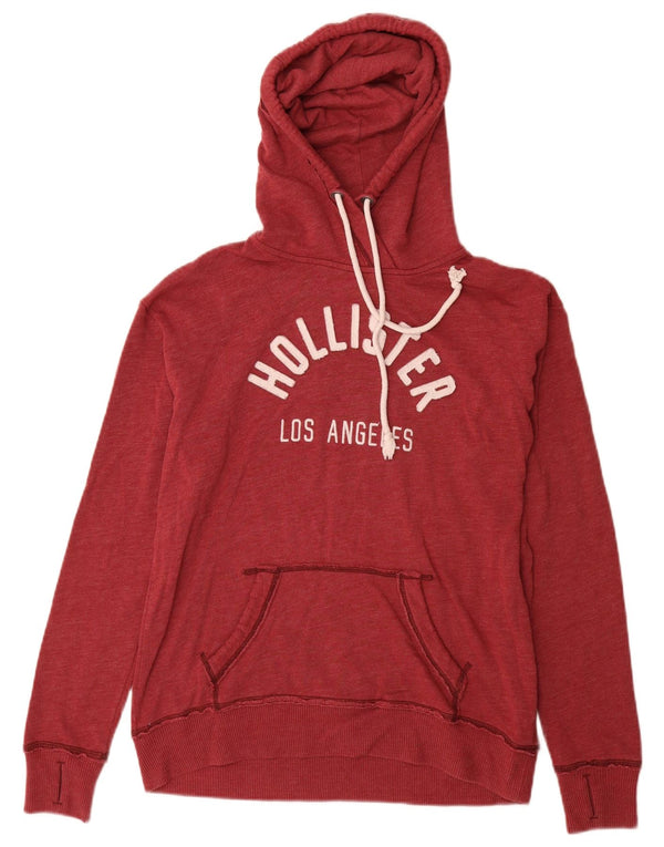 Damski sweter z kapturem Hollister, UK 10, mały, czerwony, bawełniany