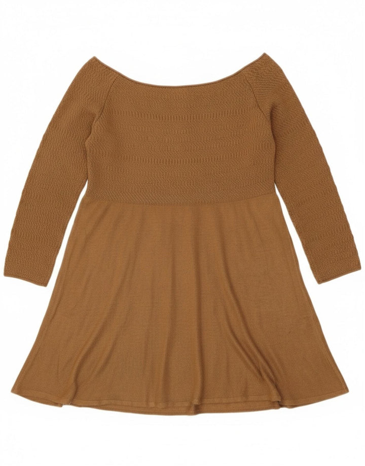 Damski top z odkrytymi ramionami Zara UK 12, średni brąz