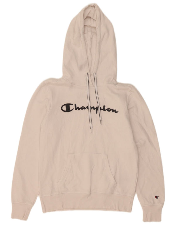 Damska bluza z kapturem Champion Graphic UK 10 Small, biała, bawełniana