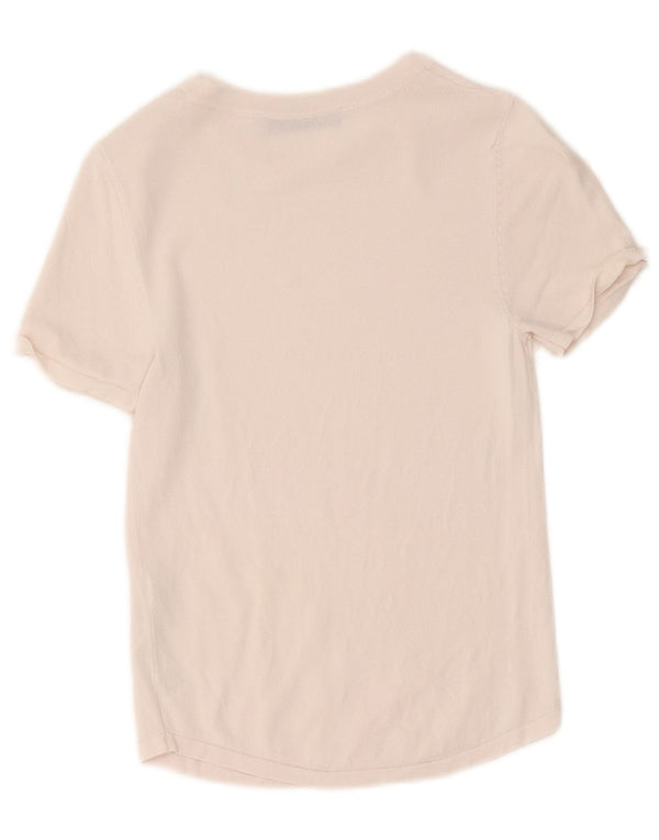 Damski krótki t-shirt Zara Top UK 8 Small, biała wiskoza