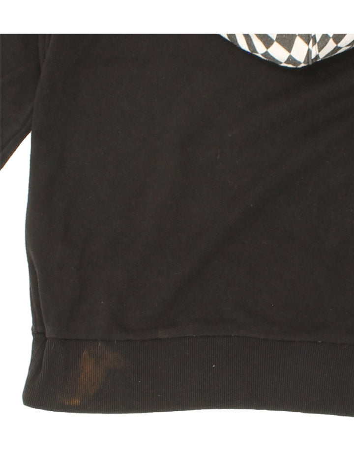 CONVERSE Boys Graphic Hoodie Jumper 10-11 Years Medium Black Colourblock Vintage Converse and Second-Hand Converse from Messina Hembry 