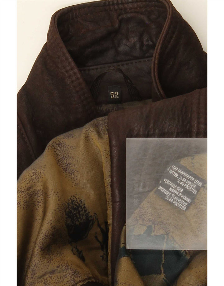 Vintage męska kurtka skórzana IT 52 XL brązowa