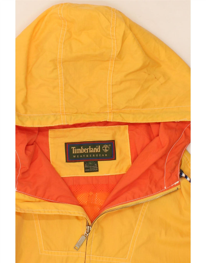 Męska kurtka przeciwdeszczowa z kapturem TIMBERLAND UK 40, duża, żółta nylonowa