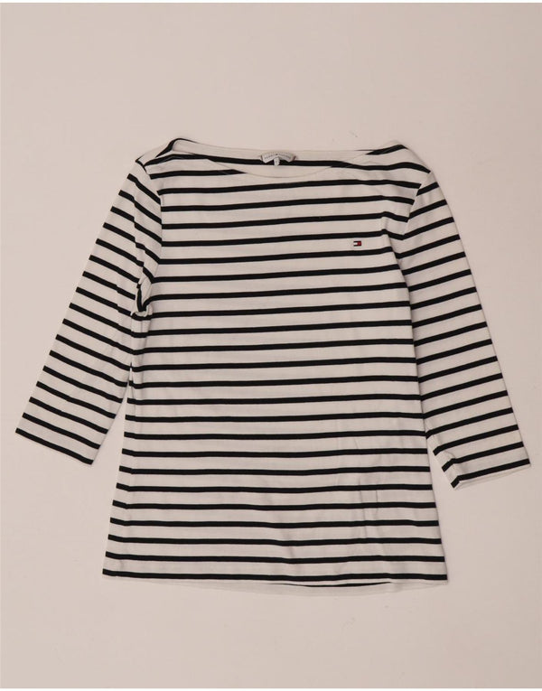 Damski top Tommy Hilfiger z rękawem 3/4, UK 14, duży, bawełniany w białe paski