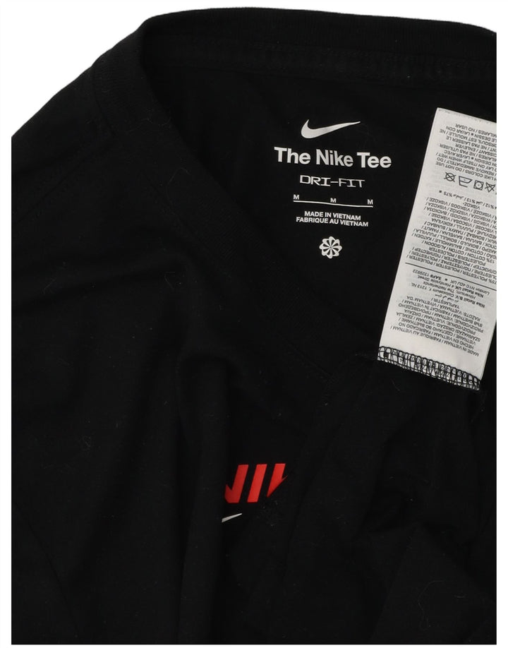 Męski T-shirt NIKE Dri Fit z grafiką, średni czarny poliester