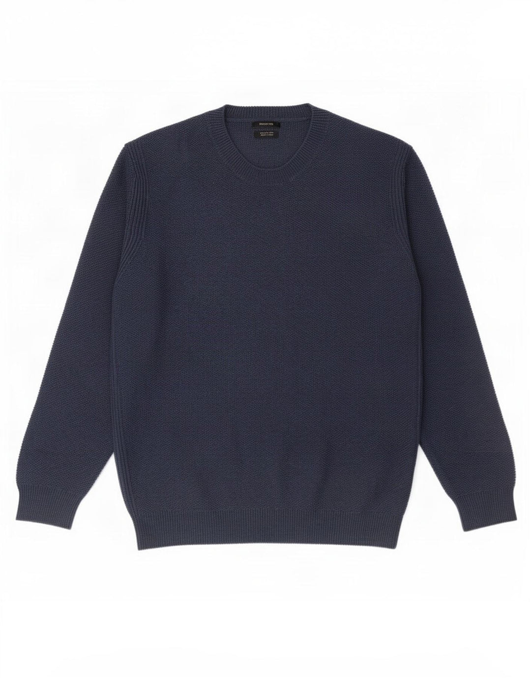 Męski sweter Massimo Dutti z okrągłym dekoltem, duży, granatowy, wełniany