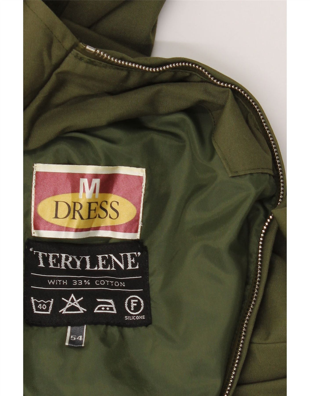 VINTAGE Mens Bomber Jacket IT 54 2XL Green Terylene Vintage Vintage and Second-Hand Vintage from Messina Hembry 
