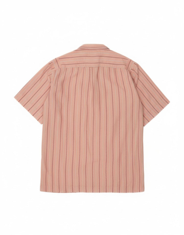 VINTAGE Mens Short Sleeve Shirt XL Pink Striped